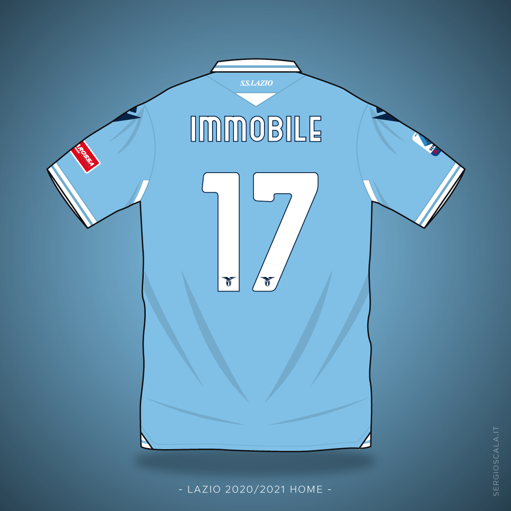 Vector illustration of Lazio 2020 2021 home shirt by Macron