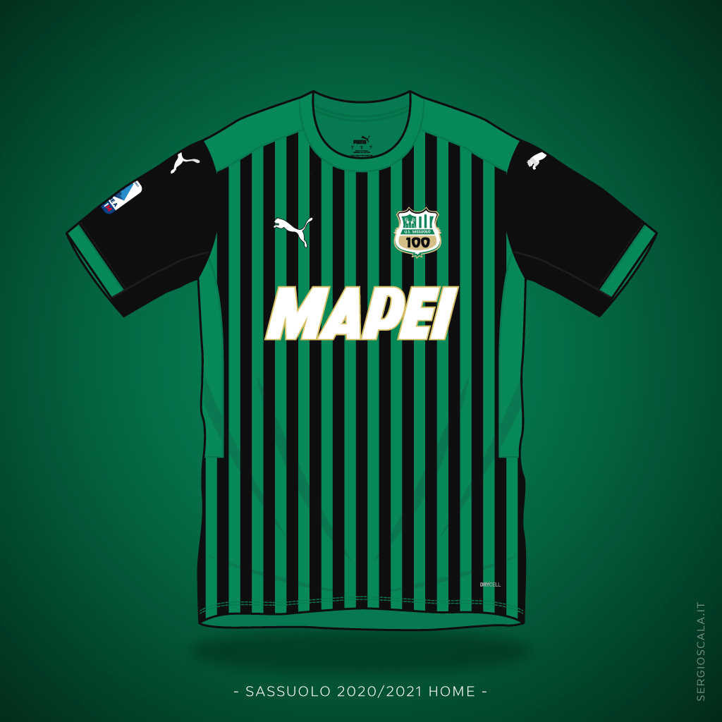 illustration of Sassuolo 2020 2021 home shirt by Puma