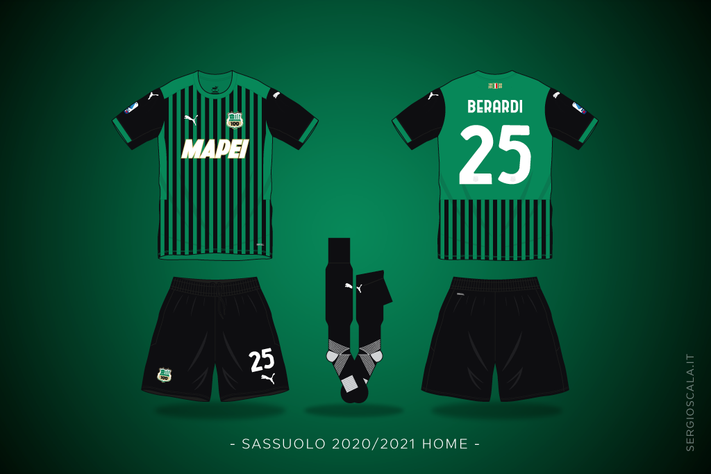 illustration of Sassuolo 2020 2021 home shirt by Puma