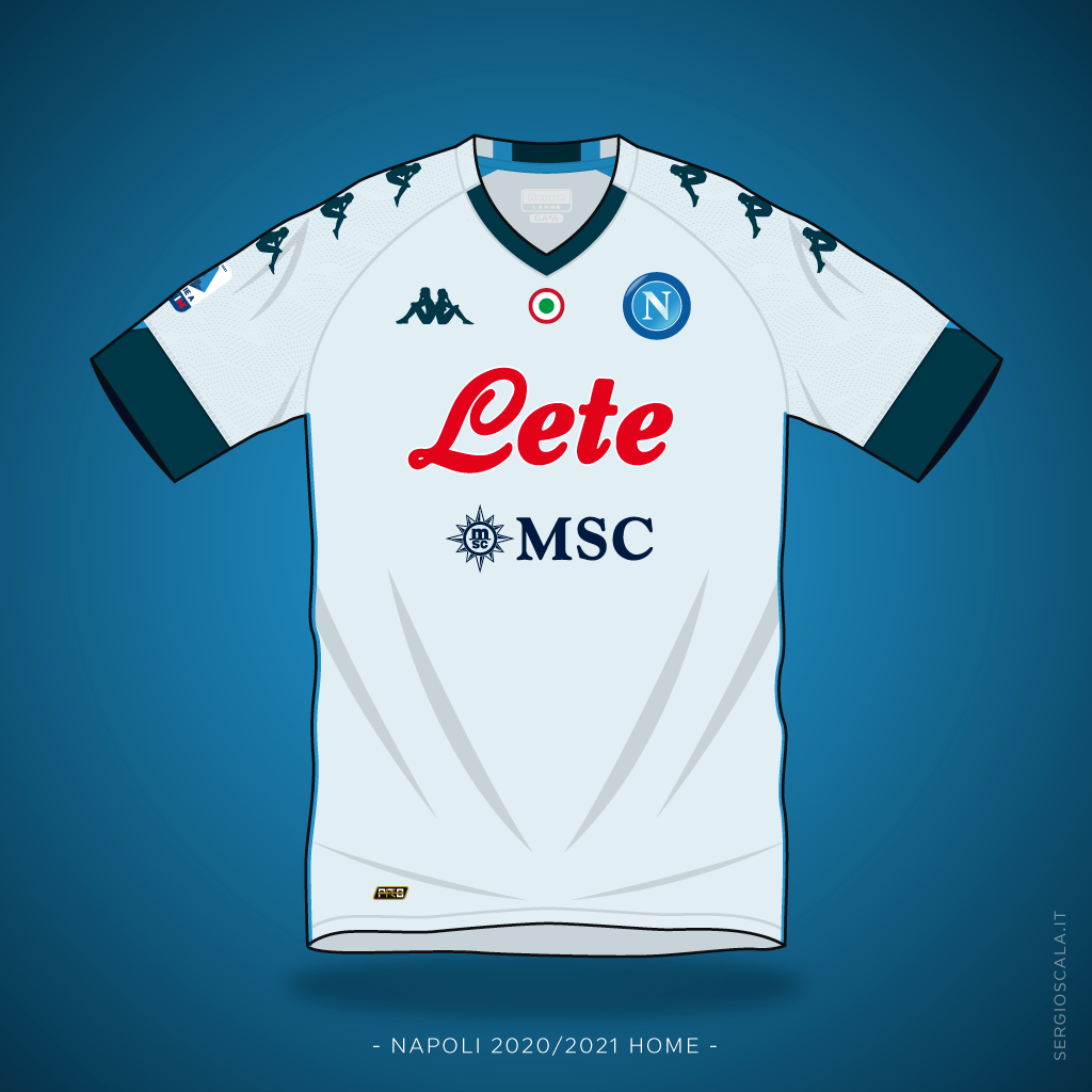 Vector illustration of Napoli 2020 2021 away shirt by Kappa