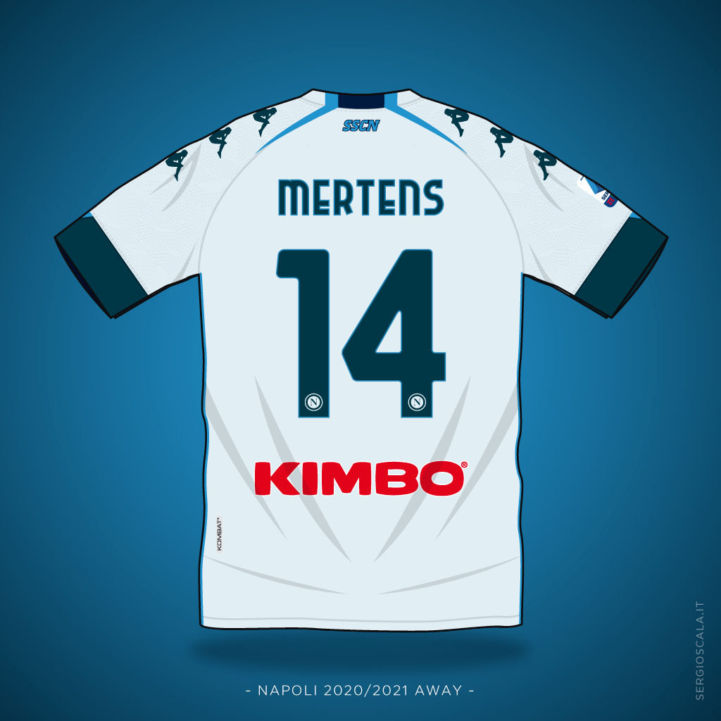 Vector illustration of Napoli 2020 2021 away shirt by Kappa