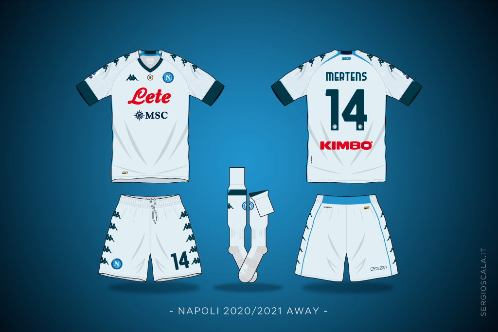 Vector illustration of Napoli 2020 2021 away shirt by Kappa